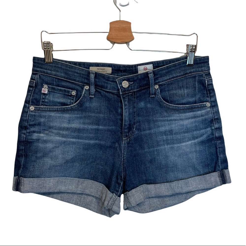AG Hailey Ex Boyfriend Roll Up Blue Denim Short 30 jeans jean shorts bf EUC pant